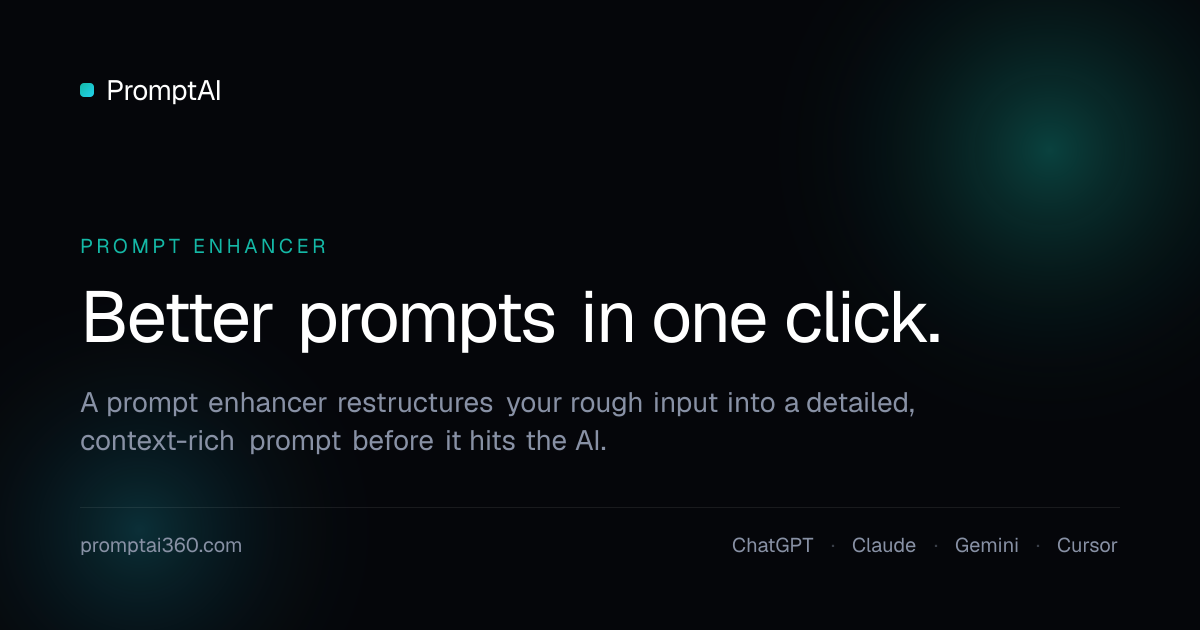 AI Prompt Enhancer — One Click, Better Prompts for Every AI Tool | PromptAI